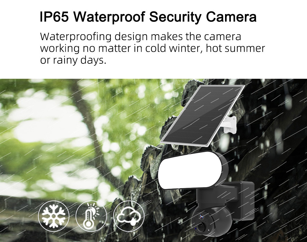3MP Floodlight Camera 4G Full Color Night Vision 90db Siren Alarm Solar Security Camera