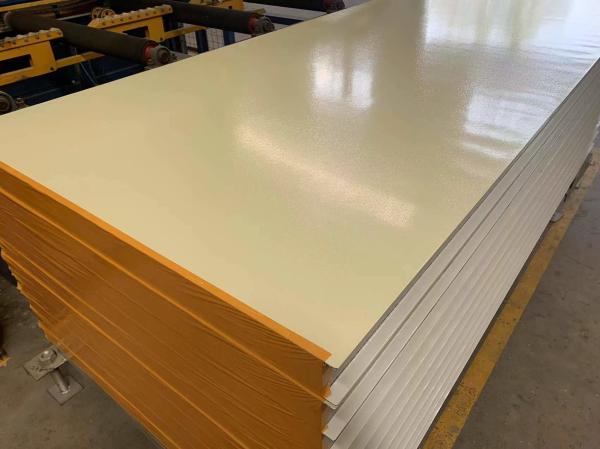 50MM New Style Rock Wool Sandwich Panel Ivory White Color Steel Sheet Rock Wool