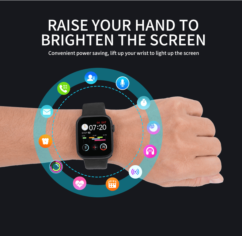 W6 Square Shape Smartwatch 1.69 IPS Touch Screen Fitness Tracker Wristband