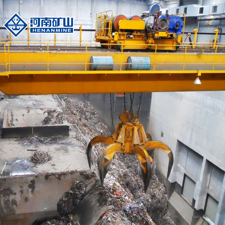 QZ Type Double Girder Bridge Crane With Grab Bucket 20t A6 For Waste