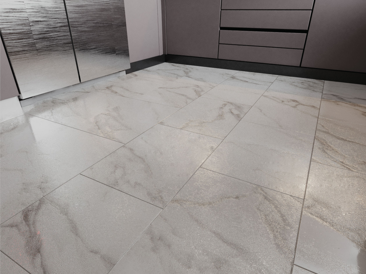 6mm Light Grey Marble Vinyl Flooring Dampproof Nature Friendly Scratch Resistant GKBM Greenpy GL-S5550-1