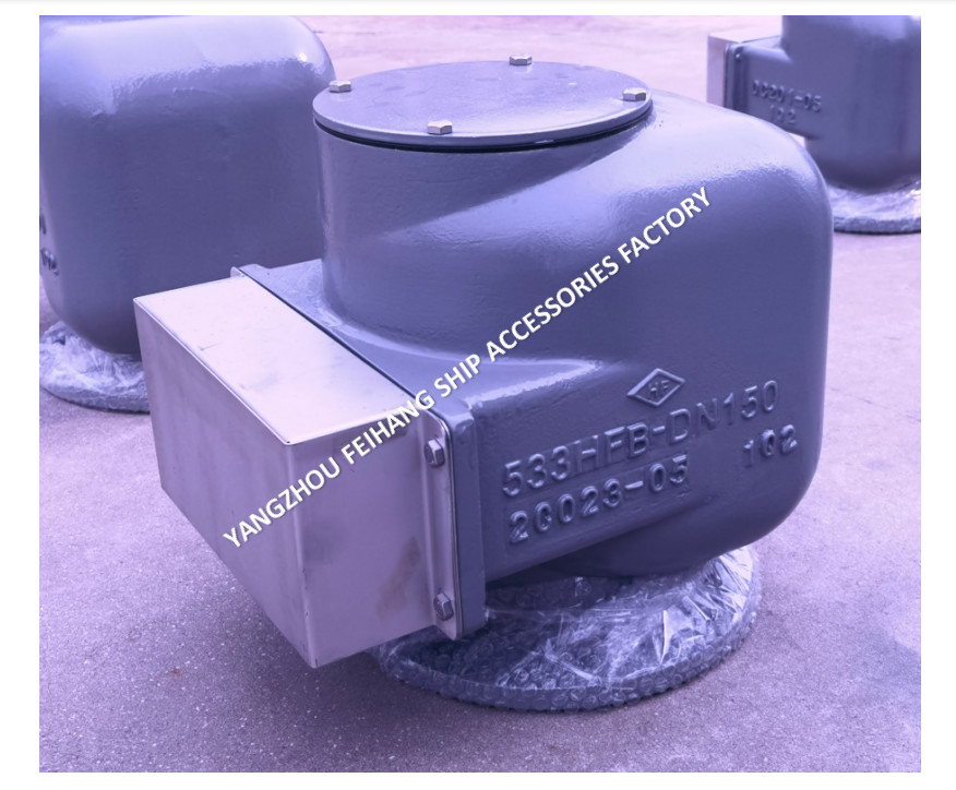 FLANGE CAST IRON 533HFB-150A MARINE AIR VENT HEAD FLOAT TYPE FOR BALLAST TANK BREATHABLE CAP (WITH FIRE NET)
