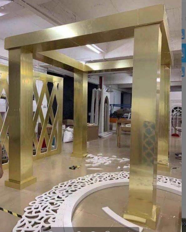 Factory sale hexagon mirror acrylic arch backdrop for event stage decoration