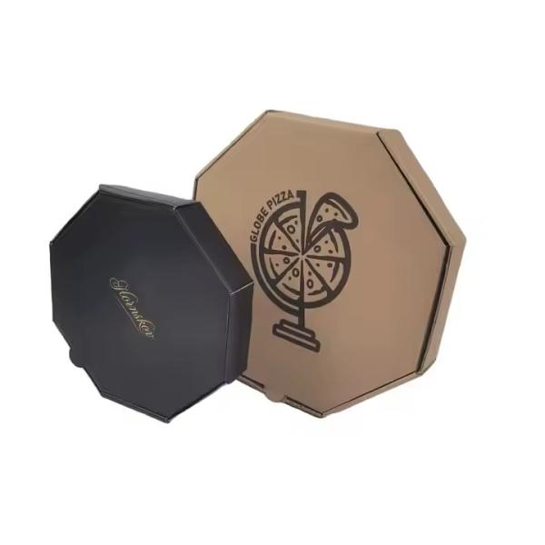 Food Container Customized Logo for Kraft Corrugated Octagonal Pizza Packaging