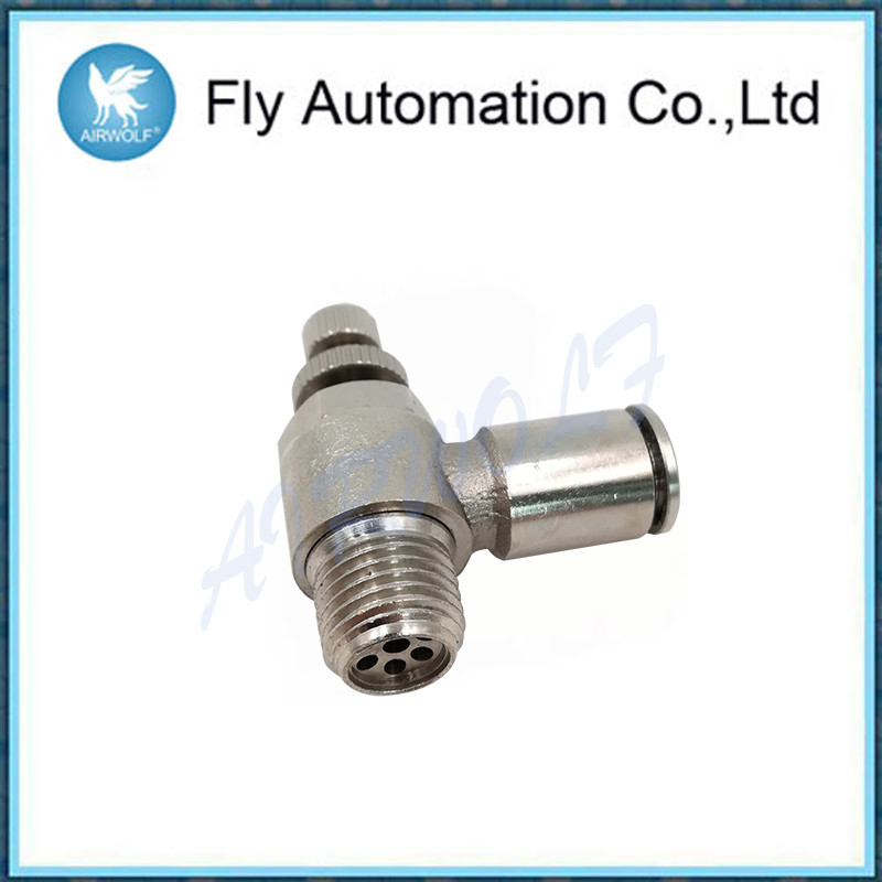 Nickel Plated Brass Tube Fittings Unidirectional Throttle Valve Adapter