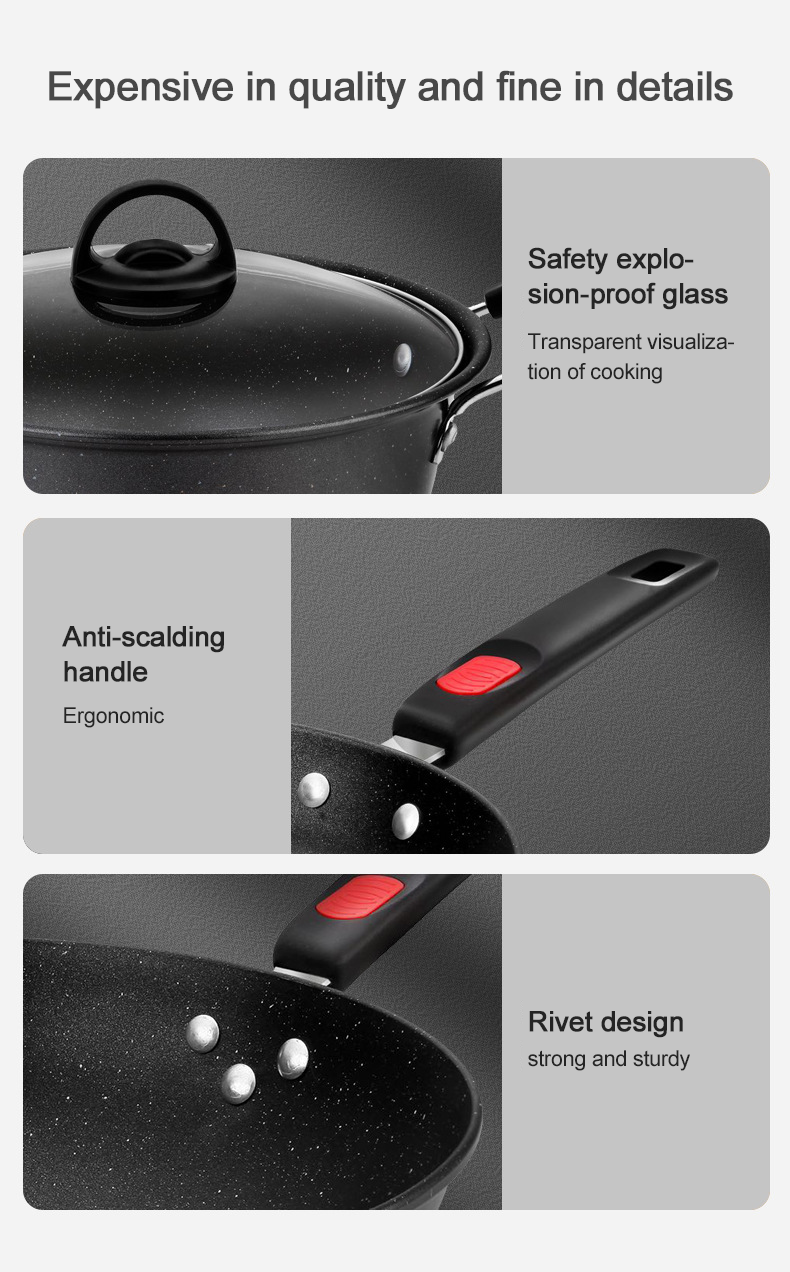 Home Medical Stone Non Stick Cooking Pot Set Kitchen Pots And Pans Cookware Sets