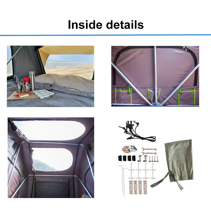 Soft Retractable Car Camping Roof Top Tent With Aluminum Ladder Mattress