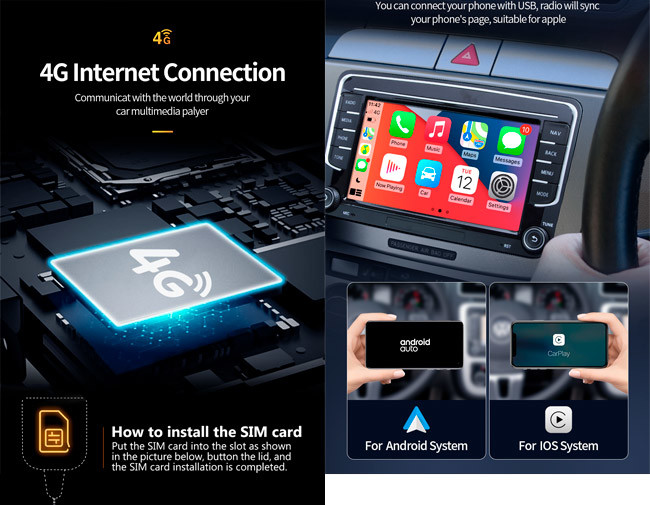 2Din VW Car Radio Passat B6 Android Multimedia Android 10 Vw Golf Radio Ai Voice Contro