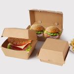 Custom Logo Square Folding Paper Burger Box Corrugated Burger Boxes