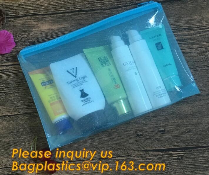 Plastic Bag OEM Custom PVC Loop Handle Image Printed Plastic Shopping Bag,Promotional Clear Waterproof Plastic Cosmetic