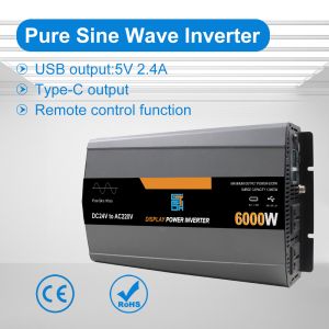  6000W Pure Sine Wave Power Inverter – DC 12 V / 24 V / 48 V to AC 110–240 V Manufactures
