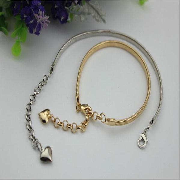 Universal fashion 129 mm length iron material light gold women shoes metal chain
