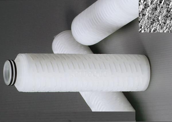 Hydrophilic PTFE Membrane Pleated Cartridge Water Filter Parts For Ultra Pure