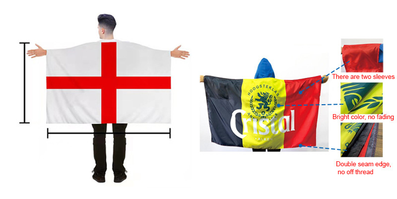 Single Layer 3X5 Flag Cape 100% Nylon All National Countries Custom