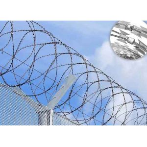 China Defensive Barrier Constantine Wire CBT60 CBT65 Concertina Coil Fencing on sale