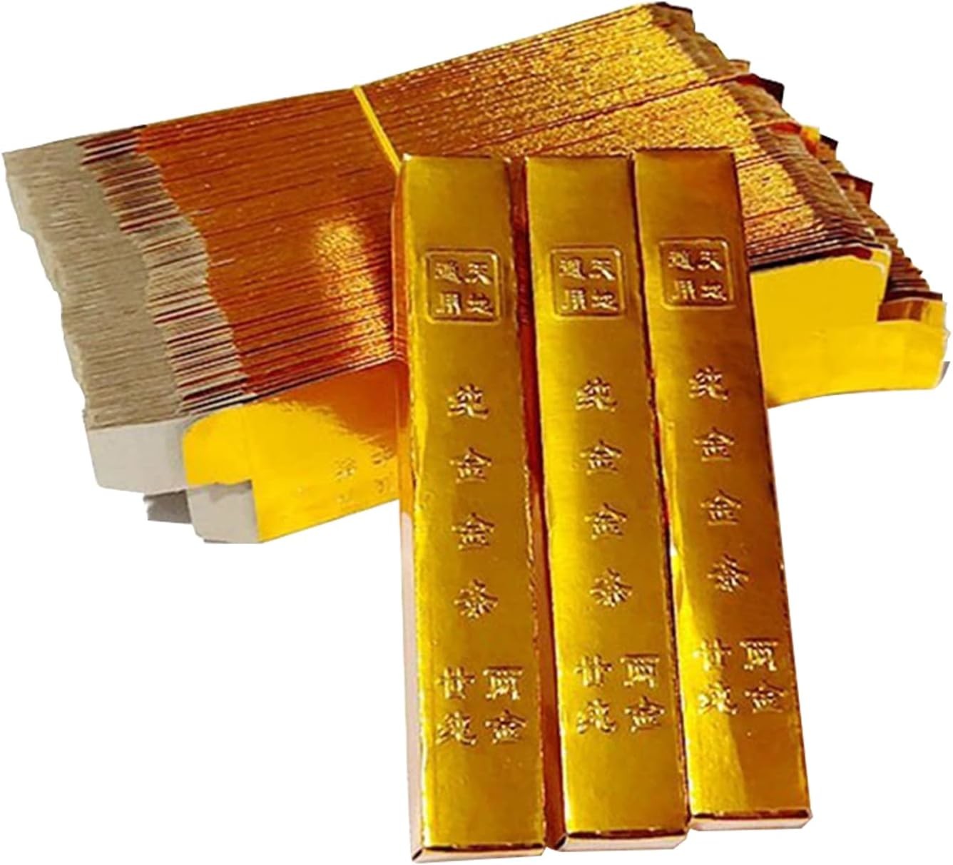 Ancestor Money Chinese Joss Paper Gold Bar, Sacrificial Supplies For Hungry Ghost Festival All Souls Day Ching