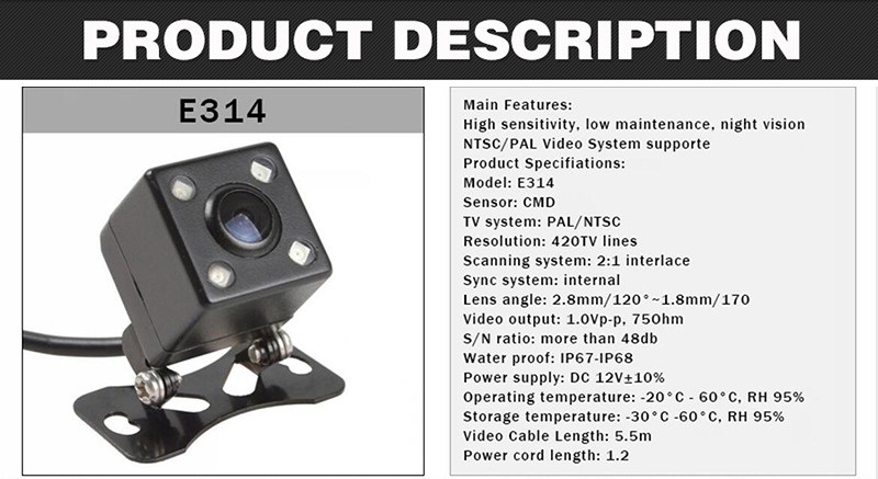 HD Waterproof Lcd Screen For Car Dashboard Car Rear View Camera System