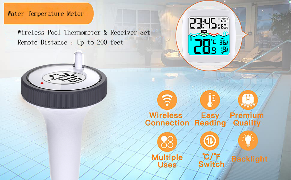 Outdoor Floating Digital Thermometer With Wireless Function And 7-15v Supply Voltage