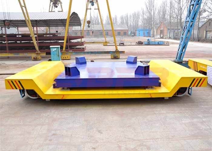 Wagon On Rails Industrial Transfer Car , High Performance Heavy Material Handling Equipment Four Wheels Rail Cart