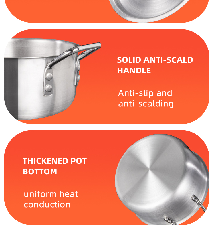 Hot Sale Restaurant Soup Pot Aluminum Cookware Stock Pots Cooking Ware Set Aluminum Cooking Pot Set