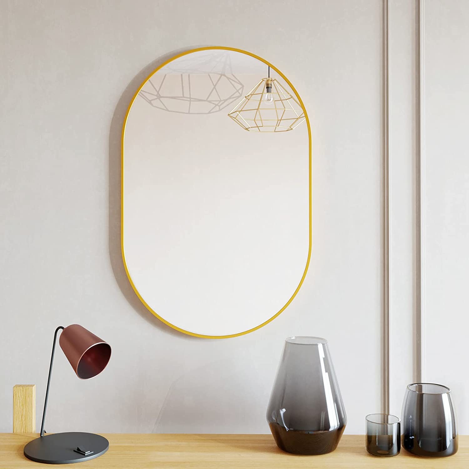 Oval Led Mirror Aluminium Profile Anodizing Brushed Oblong Bending