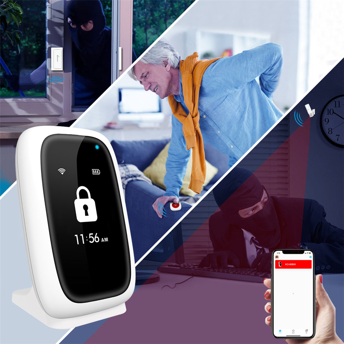Wifi Wireless Smart Home Full Security Alarm System(KOS-F4010W)