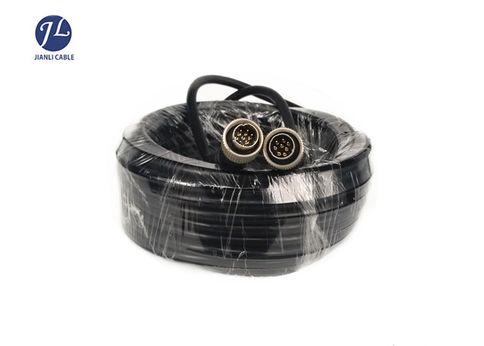 Waterproof 8 Pin Screw Connector Rear View Camera Cable For Trailer