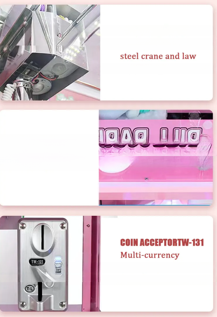 Dreamland coin operated claw crane toys machine crane arcade claw machine game with bill acceptor