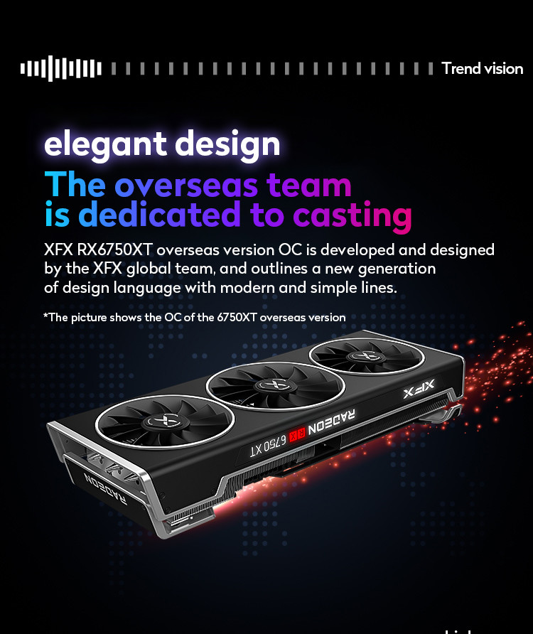 AMD Radeon RX 6750XT Graphics Card 12GB Overseas Version Discrete Graphics Card