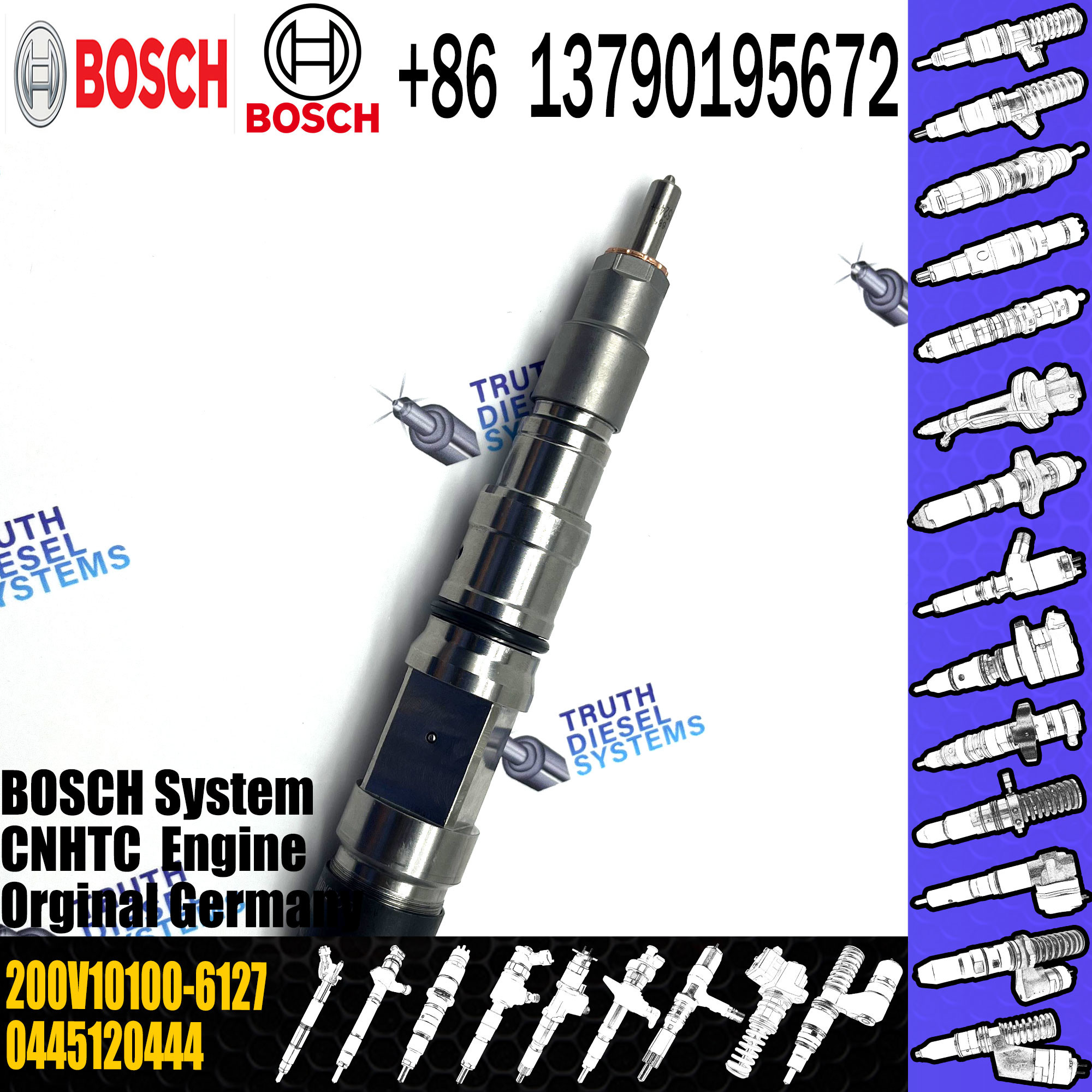 High Quality New Diesel Fuel Injector 0445120367 0445120415 0445120444 Common Rail Injector 200V10100-6127