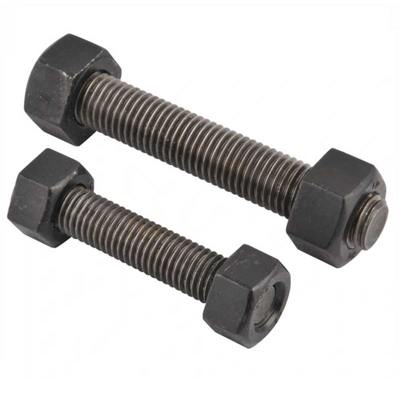 Black Finish Carbon Steel ASTM A193 Gr B7 High Tensile Strength Stud Bar Bolt With A194 2H
