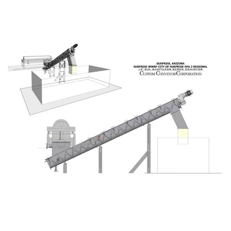 OEM Custom Sewage Treatment Equipment Auger Screw Conveyor Machine Conveyor System
