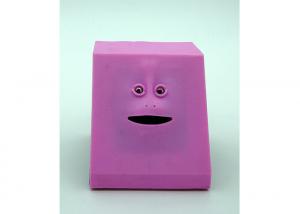 China Sensor Control Smiley Face Piggy Bank Money Saving Box 4  Pink Blue Color on sale