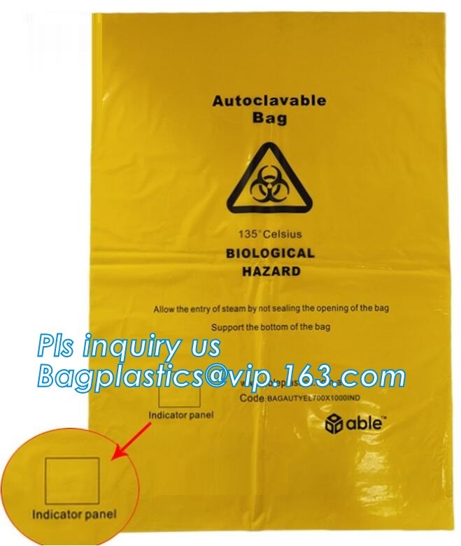 Customized color biohazard medical waste drawstring bag drawtape bag, biohazard medical waste bags for clinical waste,ye