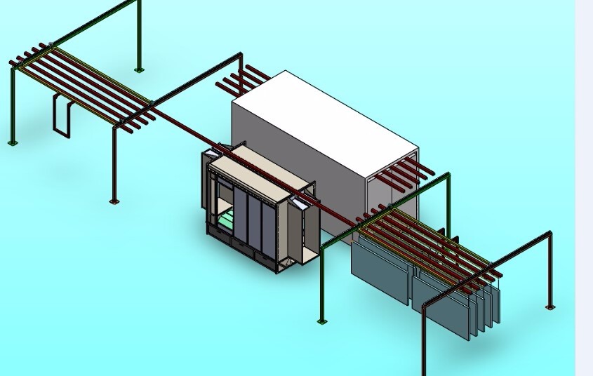 PP Horizontal Powder Coating Line Aluminium Powder Coating Plant CE