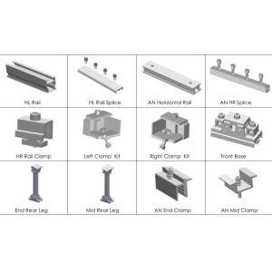 Ballasted Aluminium Solar Panel Mounting System / Flat Roof PV Mounting