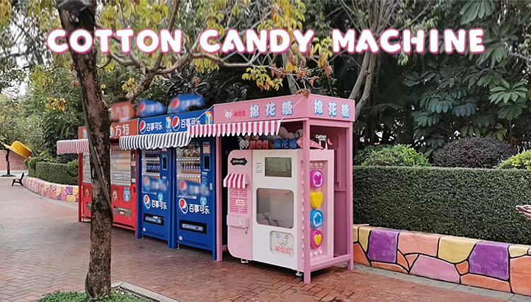 Automatic Cotton Candy Vending Machine Which is totally Automatic and colorful