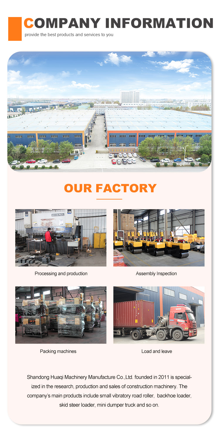500kg Mini Asphalt Vibratory Road Roller Compactor Machine for Walk Behind Double Drum