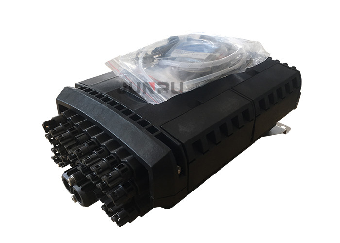 FTTH Fiber Optic Drop Cable 96 Core Fiber Optic Splice Black Closure Joint Box PP+GF