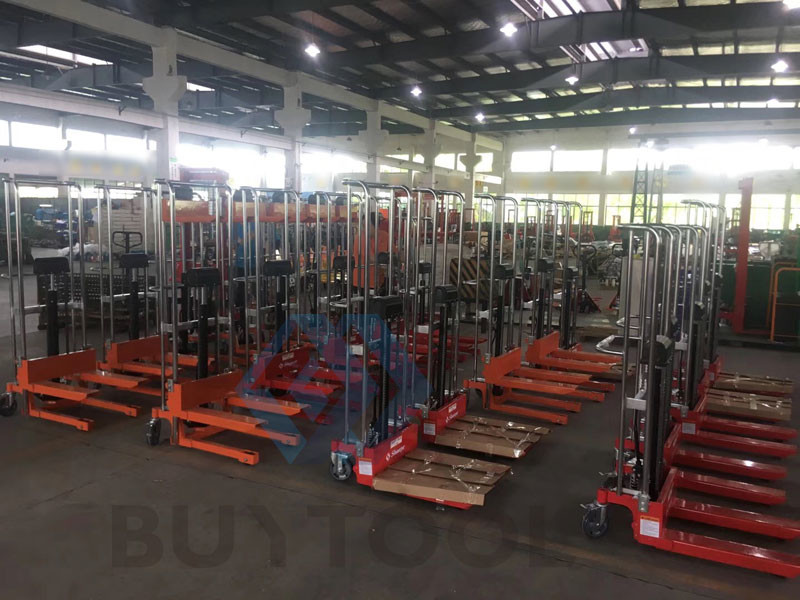 PJ4150 Hydraulic Manual Forklift Stacker 400kg 1000kg 1500kg Work Positioner Adjustable Fork Type