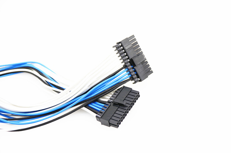 Modular Cable for Power Supply with Extra-Sleeved 24 Pin 8Pin 6Pin Length 620mm Blue/White