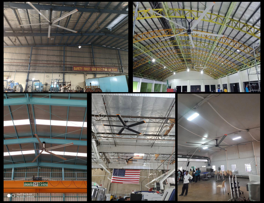 Maintenance Free HVLS Commercial Garage Ceiling Fans For Logistics Centers / Sports Venues