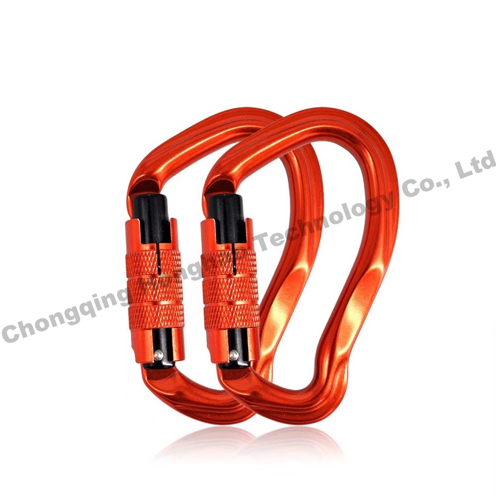 Aluminium Alloy Carabiner Unique Shape Auto Lock 23KN for Outdoor Climbing Adventure