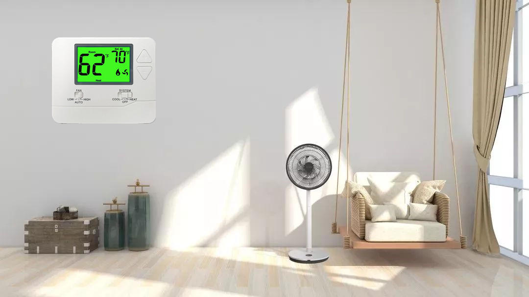 White ABS 24VAC / Battery Operated HVAC Thermostat