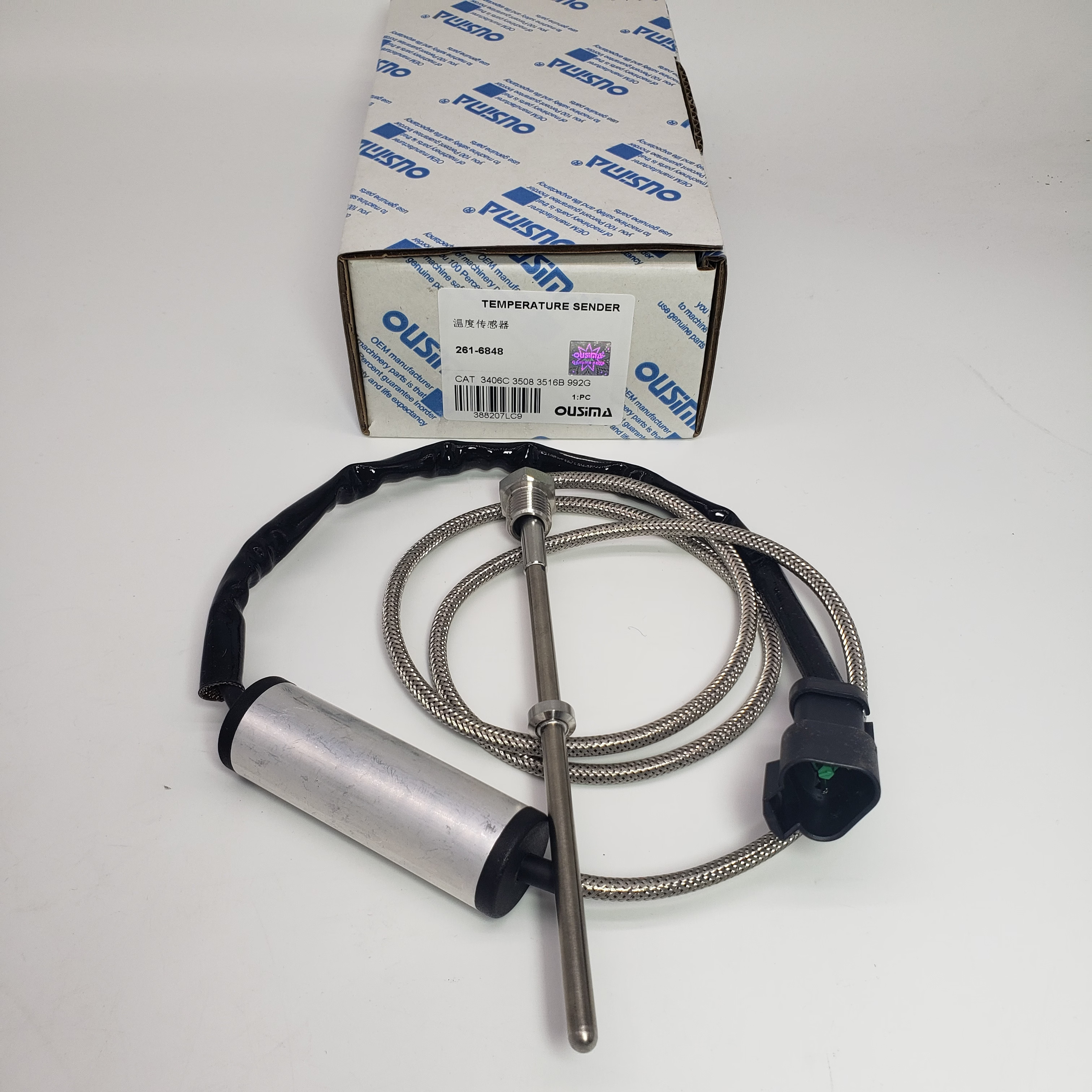 Temperature Sensor 261-6848 For CAT 3406C 3508B 776 785B 992G