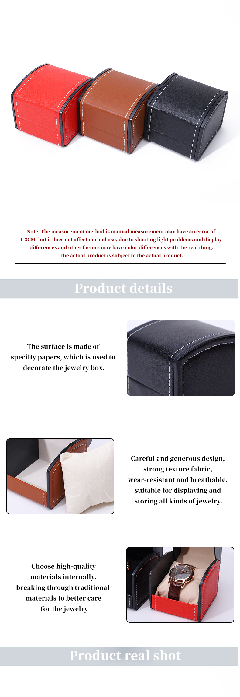 Flip Open Deluxe Handmade Leather Watch Case Treasure Packaging Watch Cover