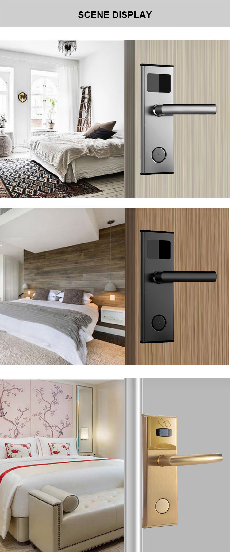 Smart Hotel T5557 Card Key Door Lock 240x78mm Working On Window XP7