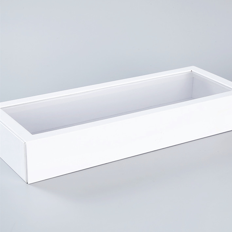 Flip Top PVC Window White Rigid Cardboard Necktie Packaging Box Magnetic Closure