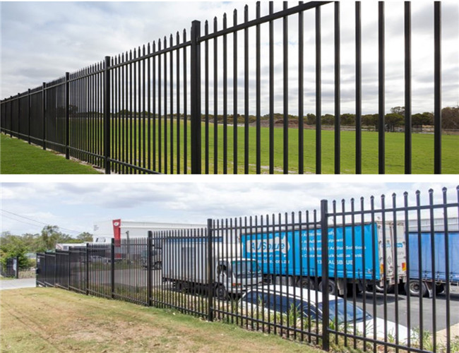 Galvanized Tubular Steel Fence Panels Iron Decorative Metal Fence