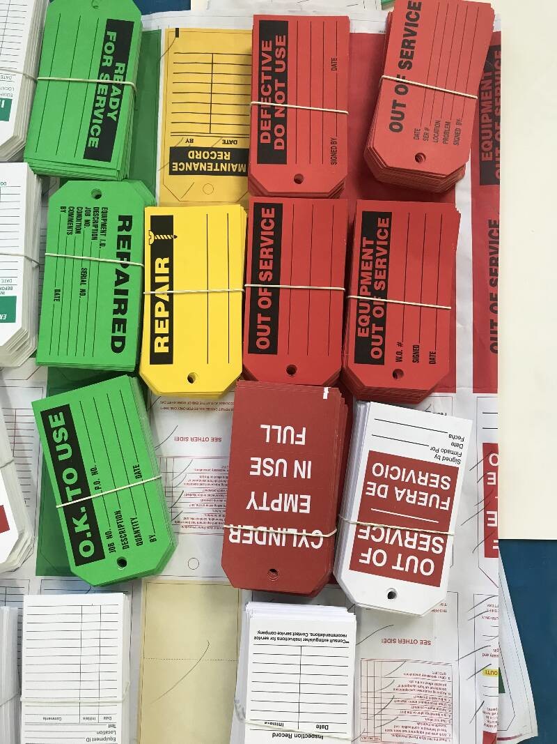 Polyester Maintenance Record Plastic Safety Tag Accident Prevention
